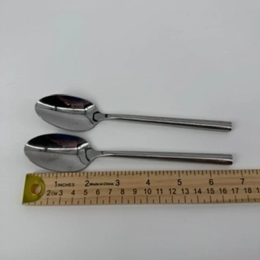 Oneida Porter Glossy Stainless Steel Teaspoons‎ Set of 2 Silver Flatware 6.25